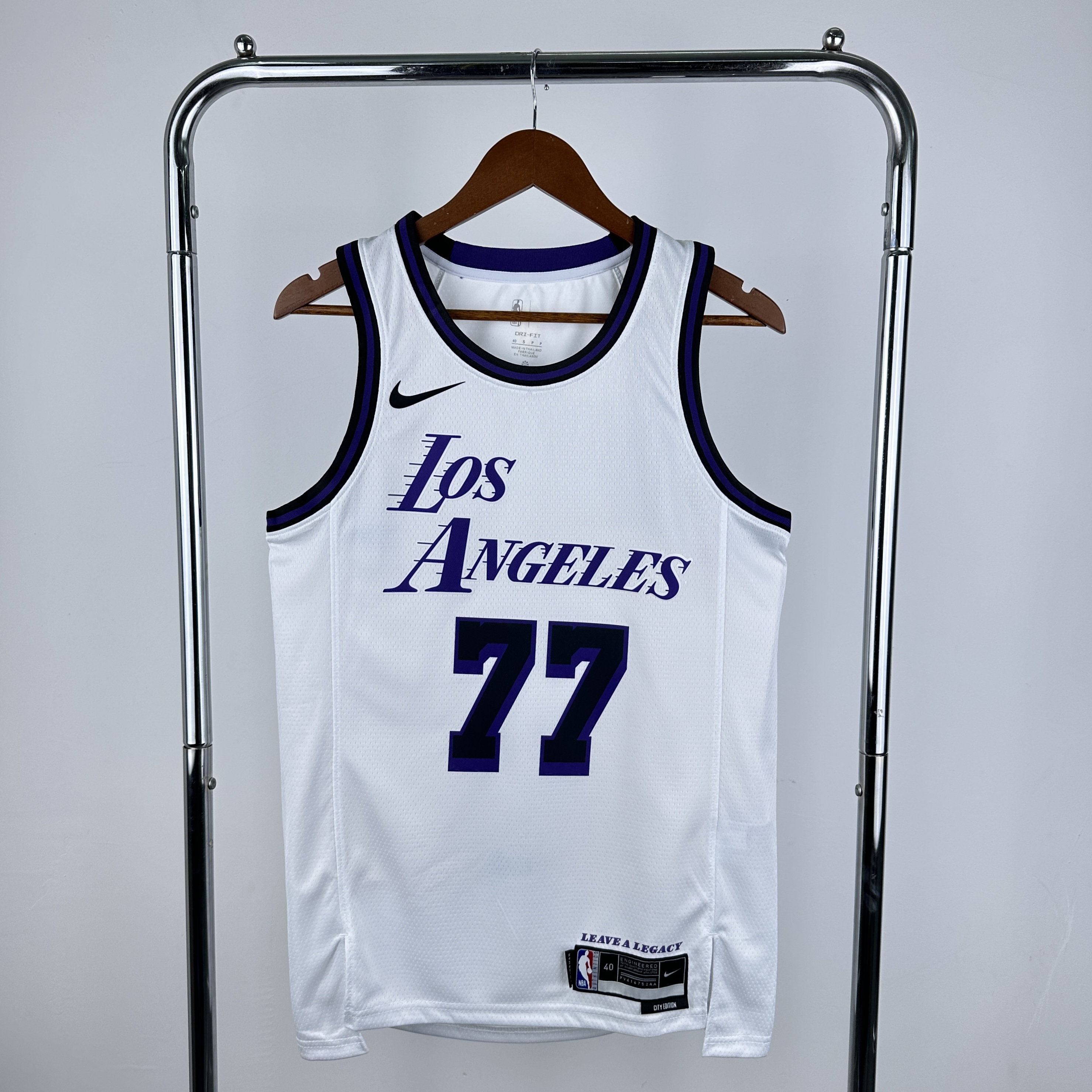 Men Los Angeles Lakers #77 Doncic White City Edition Season Nike 2025 NBA Jersey->los angeles lakers->NBA Jersey